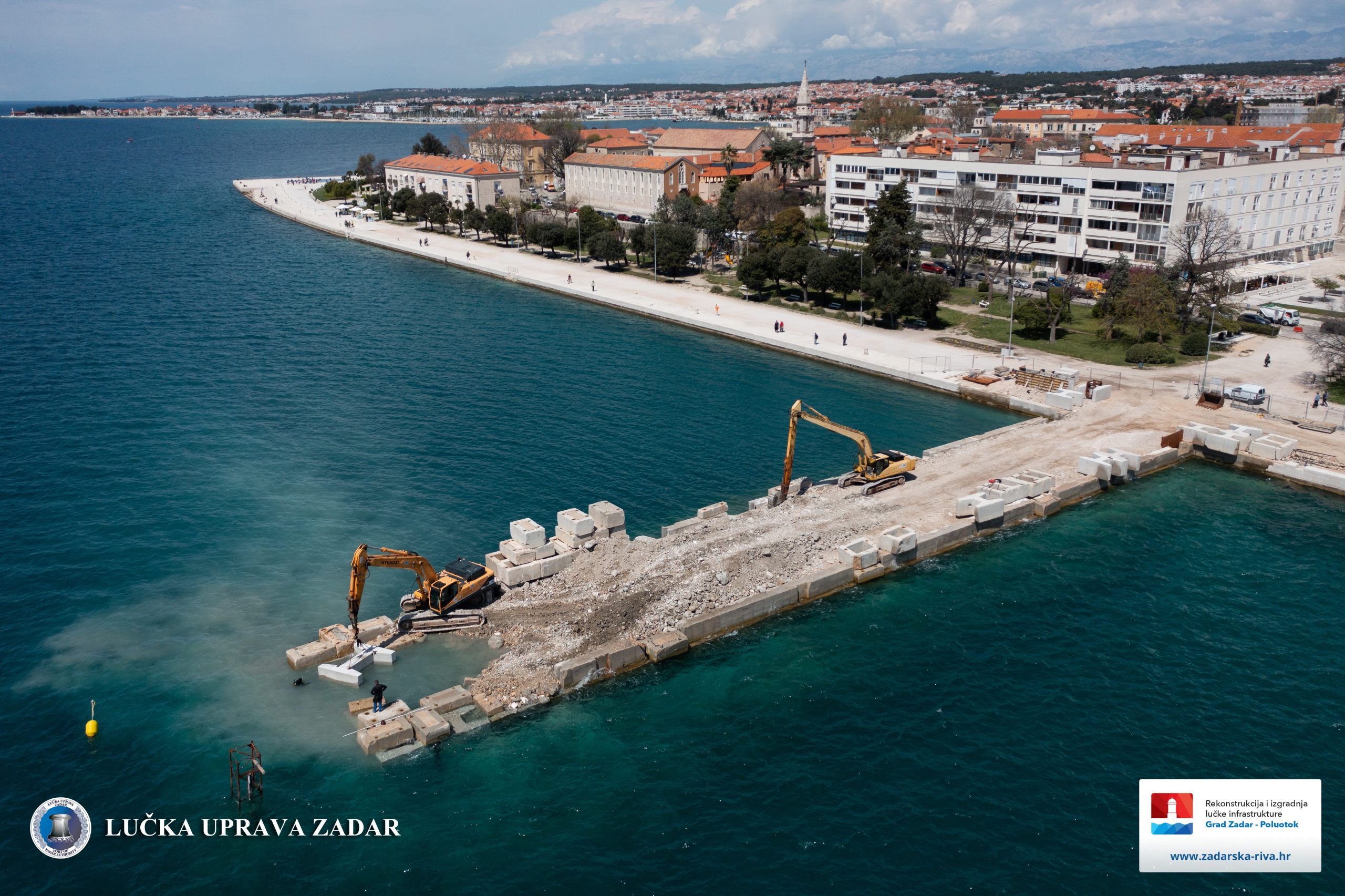 Fotoizvještaj i video stanja radova na zadarskoj rivi 20.04.2023.